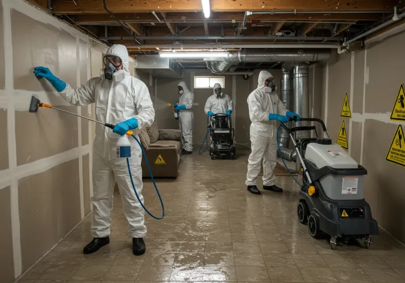 Basement Moisture Removal and Structural Drying process in Utah County, UT